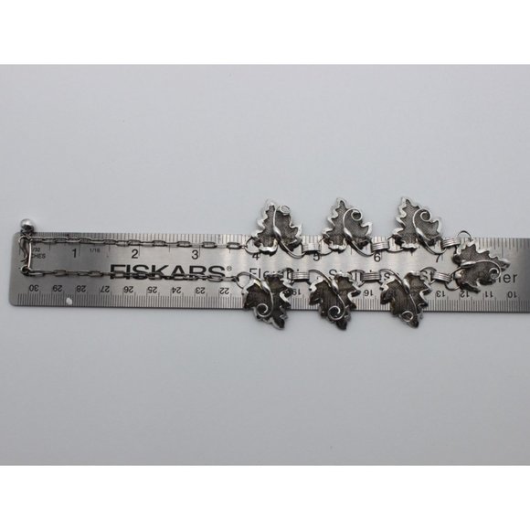 Vintage Bond Boyd sterling silver maple leaf filigree mesh‎ necklace set - Picture 12 of 16